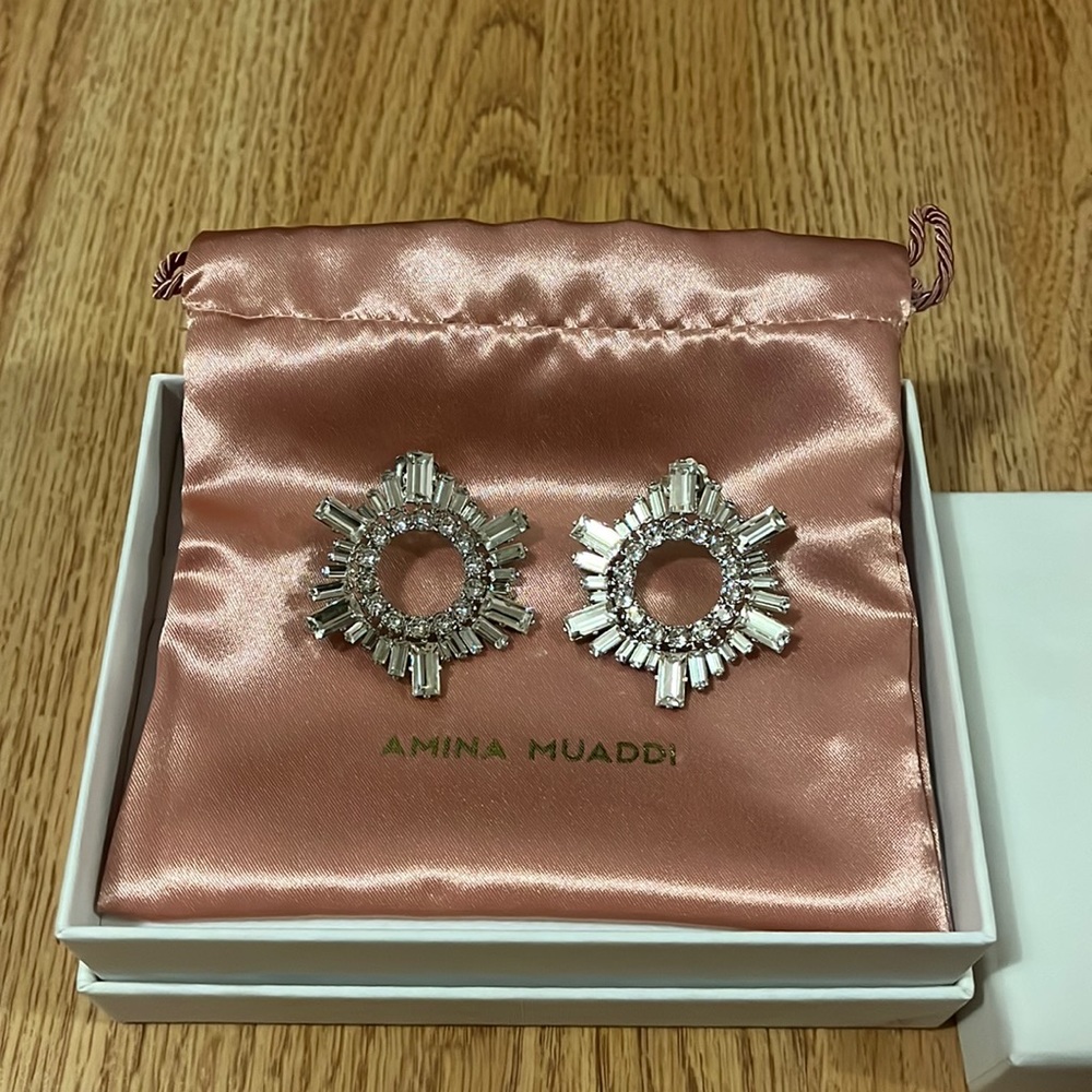 Amina Muaddi Crystal Earrings